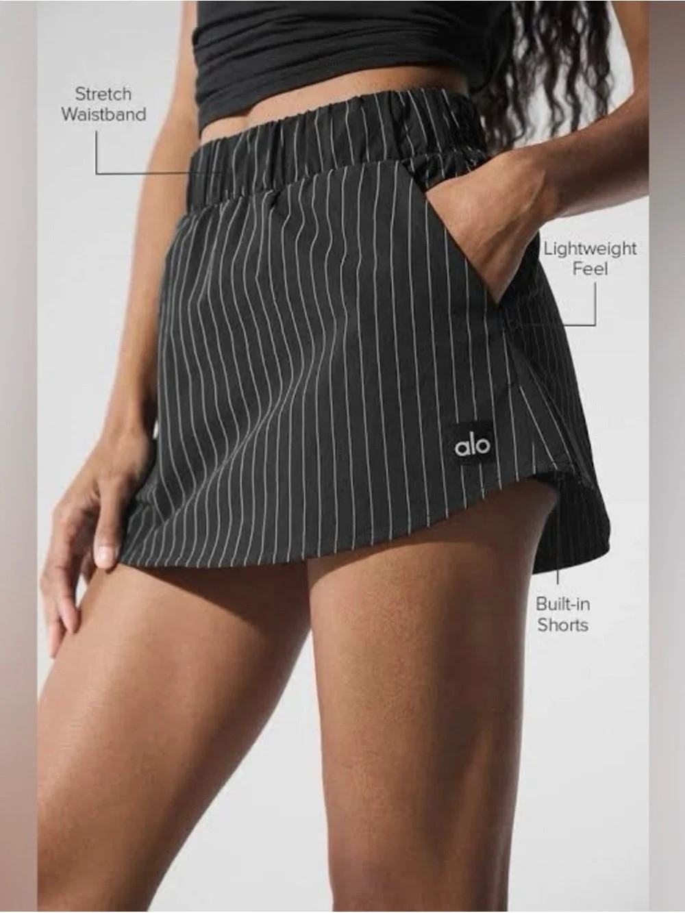 ✨RARE✨ Alo Yoga Pinstripe Mini Skirt